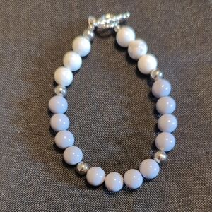 Chic Silver and Gray Beaded Bracelet